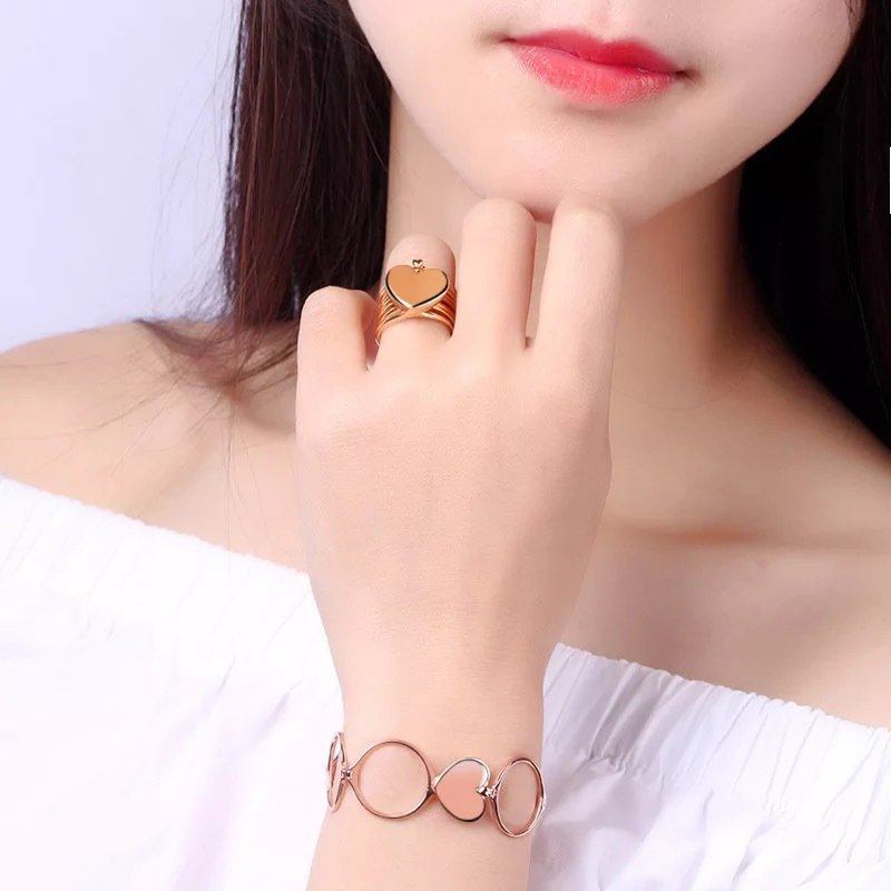 Μοναδικά Δαχτυλίδια Heart Finger Stackable Multilayer 2 Σε 1 Βραχιόλι Διπλής Χρήσης Για Γυναίκες