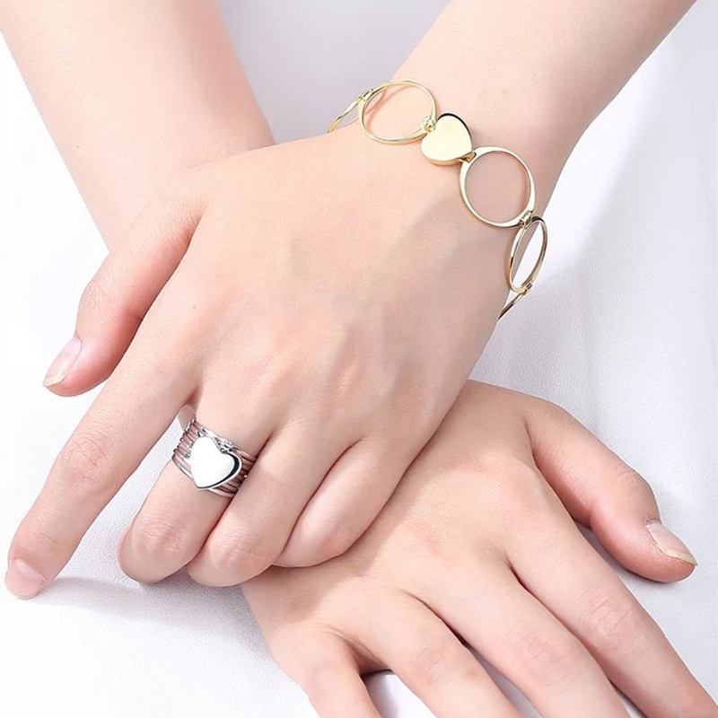 Μοναδικά Δαχτυλίδια Heart Finger Stackable Multilayer 2 Σε 1 Βραχιόλι Διπλής Χρήσης Για Γυναίκες