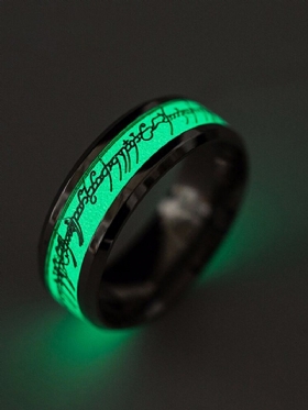 Μοντέρνο Φωτεινό Δαχτυλίδι Ασημένιο Χρυσό Σχέδιο Πράσινο Φως Αξεσουάρ Χεριών Ανδρικά Κοσμήματα