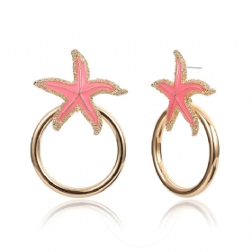 Σκουλαρίκια Αστερίας Με Μεγάλο Δαχτυλίδι Lovely Ocean Star Post Earring Μοντέρνο Σκουλαρίκι Για Κορίτσια Γυναικεία Κυρία