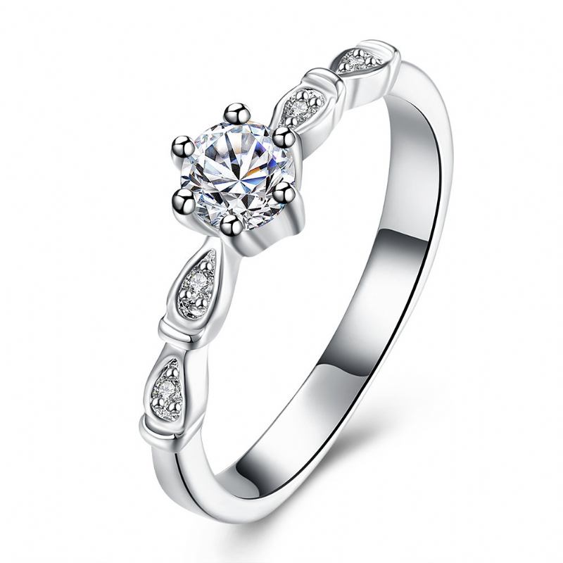 Yueyin Sweet Ring Flower Zircon Luxury Κομψή Βέρα