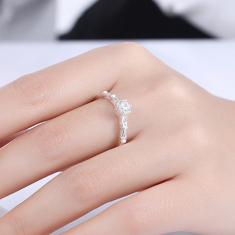 Yueyin Sweet Ring Flower Zircon Luxury Κομψή Βέρα