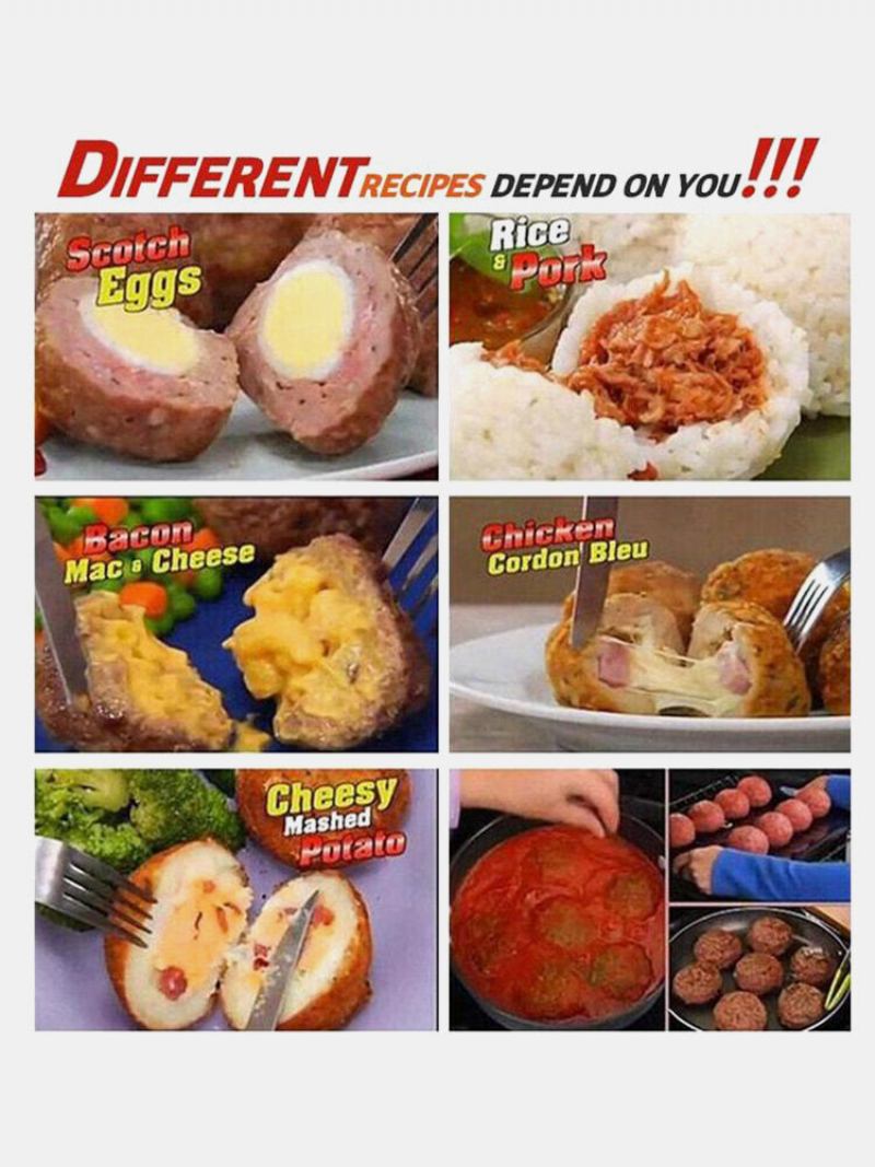 1 Pc Diy Press Meatball Fishball Gourmet Mold Chicken Bacon Quick Maker Kitchen Gadget Supplies Festive Enjoy Tool