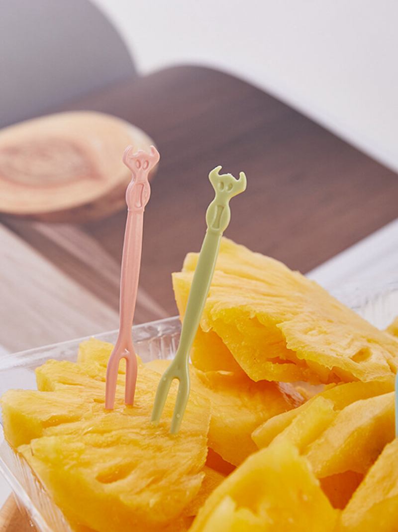 50 Τμχ Household Cute Fruit Fork Set Πλαστική Πινακίδα Μιας Χρήσης Φρούτων Eating Cake Φρουτοσαλάτα Μικρό Πιρούνι