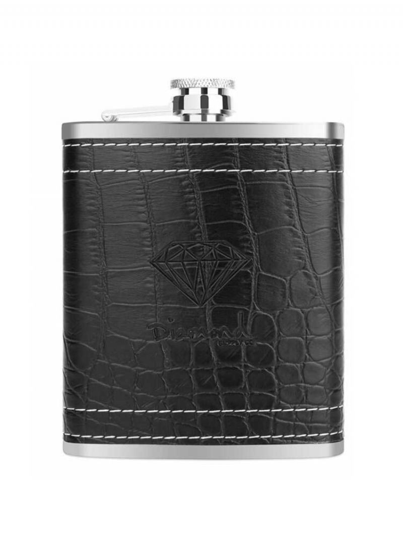 7 Oz Φορητό Από Ανοξείδωτο Χάλυβα Hip Flask Flagon Whisky Wine Pot Δερμάτινο Κάλυμμα Μπουκαλιού Ταξιδιωτικό Ποτό Κύπελλο Κρασιού