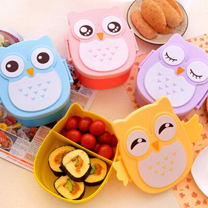 900ml Cute Owl Lunch Box Φαγητό Δοχείο Αποθήκευσης Φρούτων Φορητό Bento Box Picnic