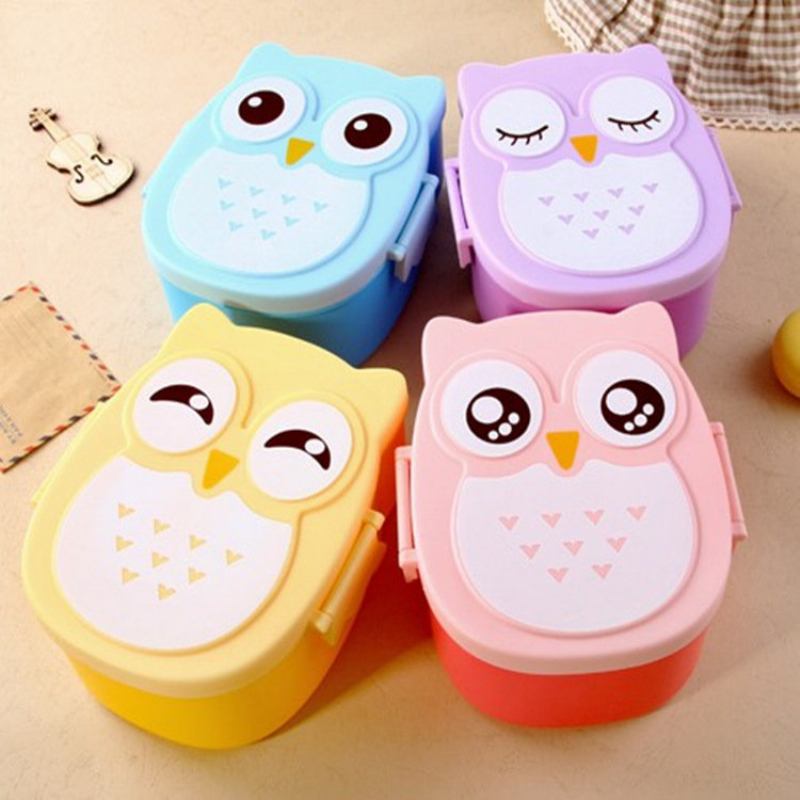 900ml Cute Owl Lunch Box Φαγητό Δοχείο Αποθήκευσης Φρούτων Φορητό Bento Box Picnic