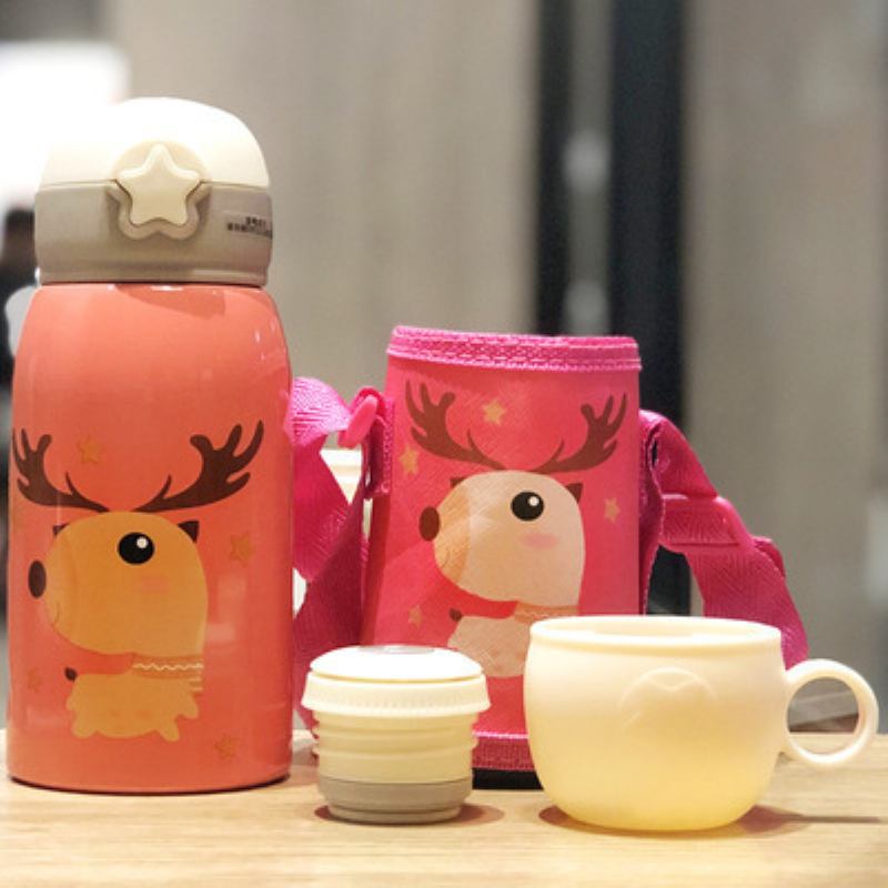 Aylee Smart Children's Thermos Cup Straw Pot Kindergarten Pupils Μπουκάλι Νερού Από Ανοξείδωτο Ατσάλι Φορητό