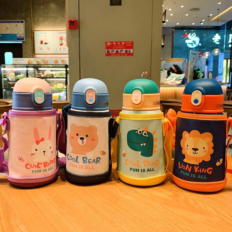 Aylee Smart Children's Thermos Cup Straw Pot Kindergarten Pupils Μπουκάλι Νερού Από Ανοξείδωτο Ατσάλι Φορητό