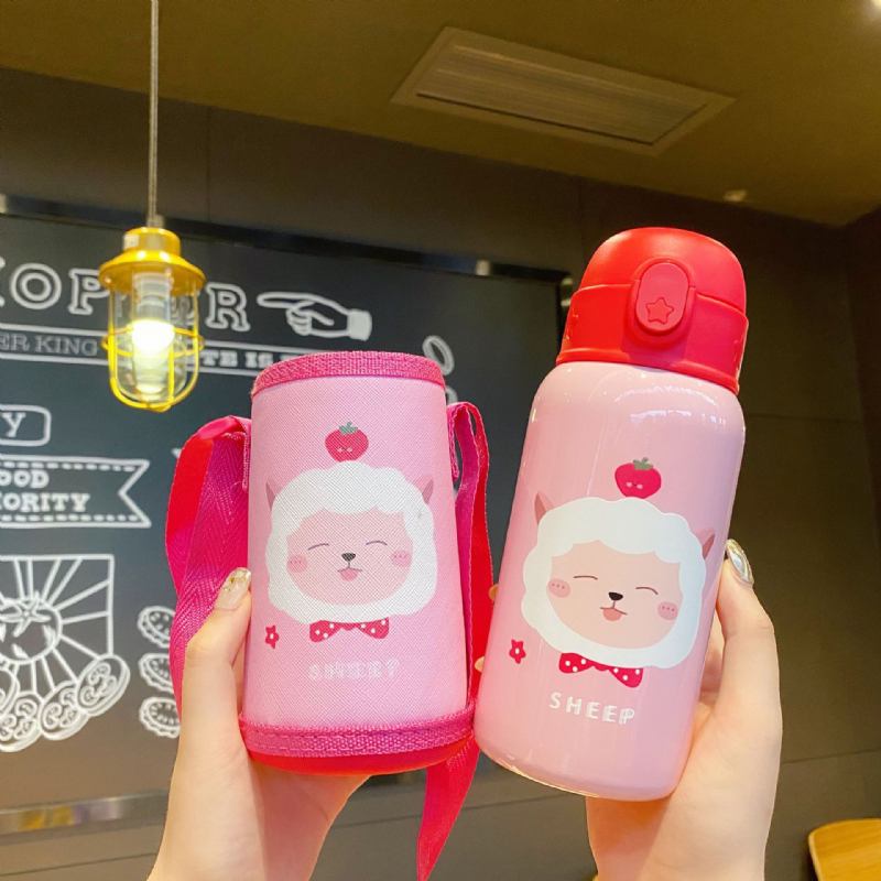 Aylee Smart Children's Thermos Cup Straw Pot Kindergarten Pupils Μπουκάλι Νερού Από Ανοξείδωτο Ατσάλι Φορητό