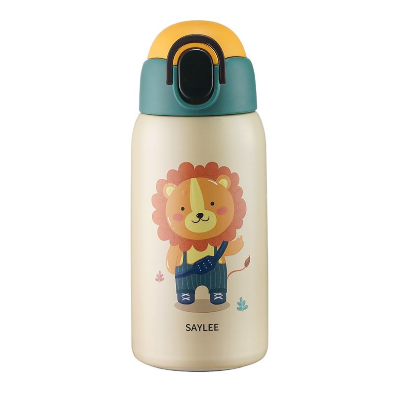 Aylee Smart Children's Thermos Cup Straw Pot Kindergarten Pupils Μπουκάλι Νερού Από Ανοξείδωτο Ατσάλι Φορητό