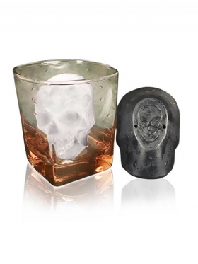 Big Skull Ice Mold Silicone Single Hole Ice Lattice Creative Horror Big Ice Thickened Ice Maker