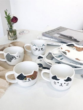 Cat Ceramic Coffee Cup And Saucer Suit Water Cup Hotel Προσαρμογή Κούπας Για Επιδόρπιο