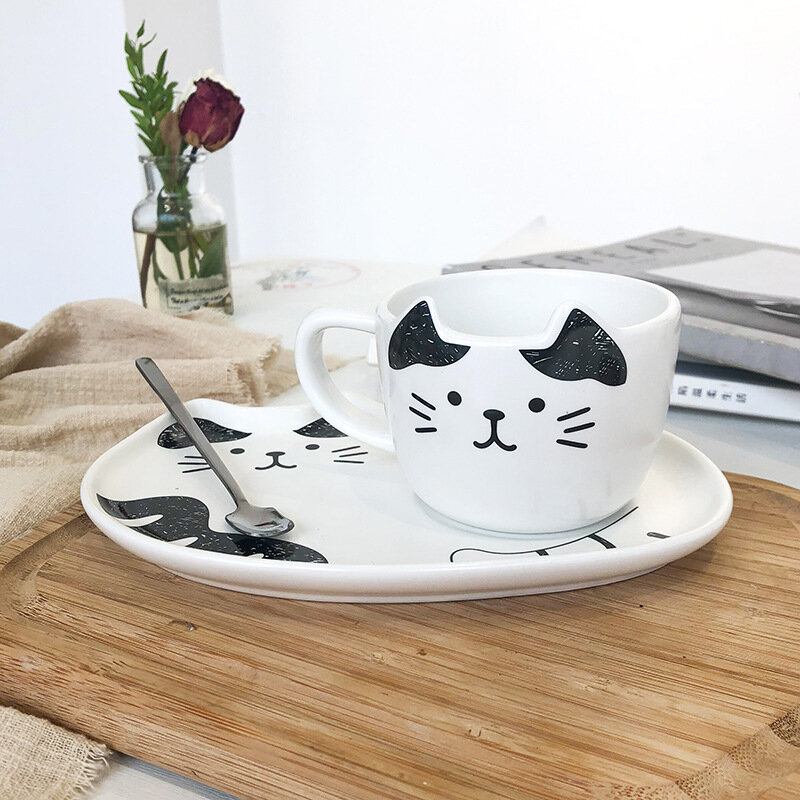 Cat Ceramic Coffee Cup And Saucer Suit Water Cup Hotel Προσαρμογή Κούπας Για Επιδόρπιο