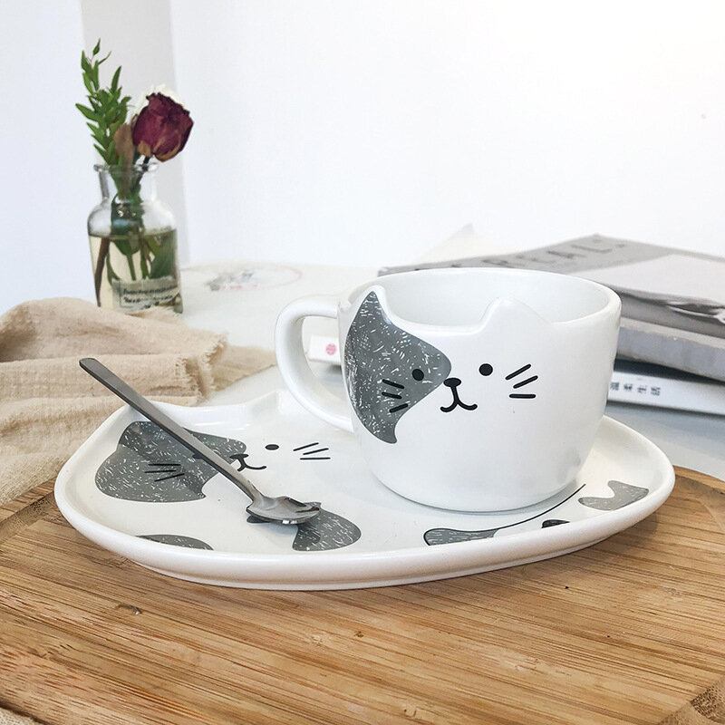 Cat Ceramic Coffee Cup And Saucer Suit Water Cup Hotel Προσαρμογή Κούπας Για Επιδόρπιο