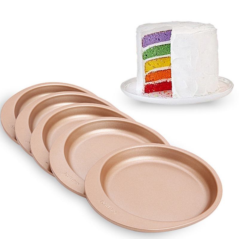 Chefmade Σιλικόνη Φόρμα Κέικ Rainbow Bakeware Στρογγυλό Ταψί Diy Σιλικόνης Για Το Ψήσιμο 5 Τμχ