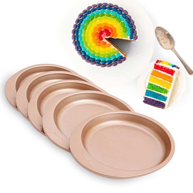 Chefmade Σιλικόνη Φόρμα Κέικ Rainbow Bakeware Στρογγυλό Ταψί Diy Σιλικόνης Για Το Ψήσιμο 5 Τμχ