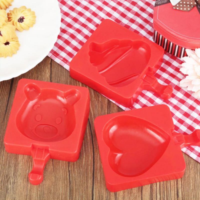 Creative Cute Carton Ice Mold Silicone Frozen Ice-cream Safe Diy Juice Popsicle Ice Maker Kitchen Tools