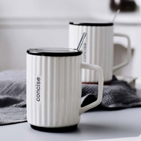 Creative Simple Ceramic Cup Nordic Household Milk Cup Με Καπάκι Κούπα Πόσιμου Γραφείου