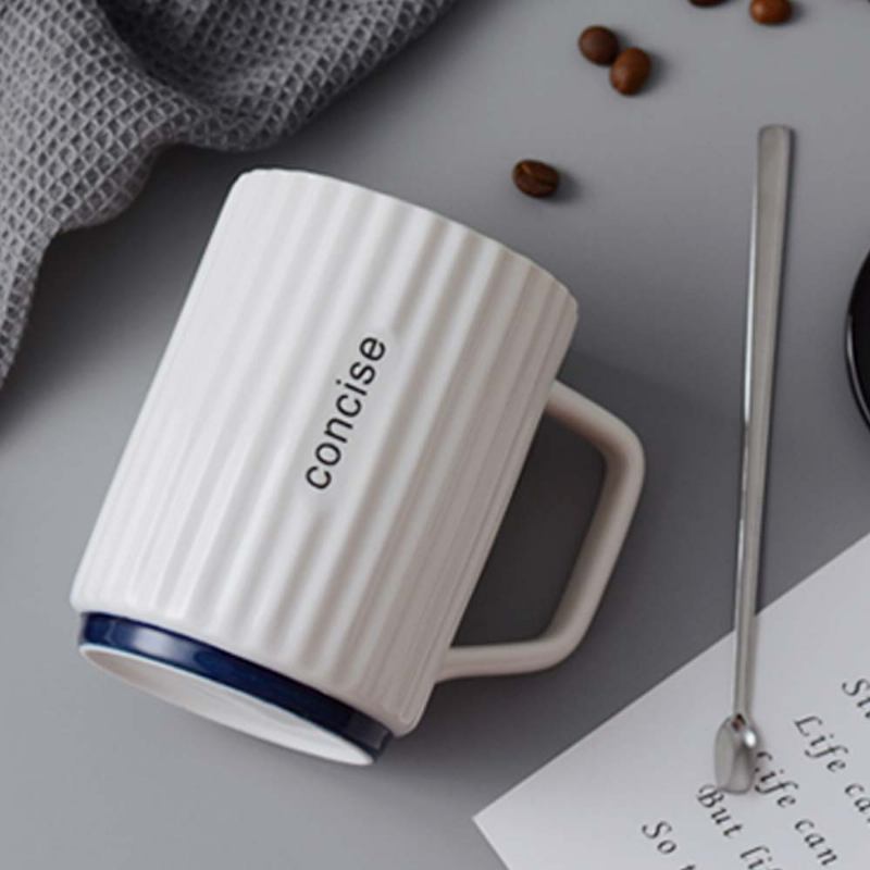 Creative Simple Ceramic Cup Nordic Household Milk Cup Με Καπάκι Κούπα Πόσιμου Γραφείου