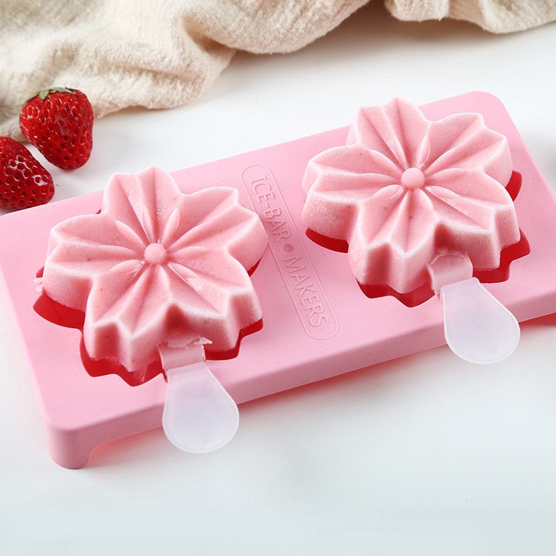 Cute Cat Claws Sakura Cherry Blossoms Shaped Popsicle Ice Cream Maker Frozen Pop Icy Mold