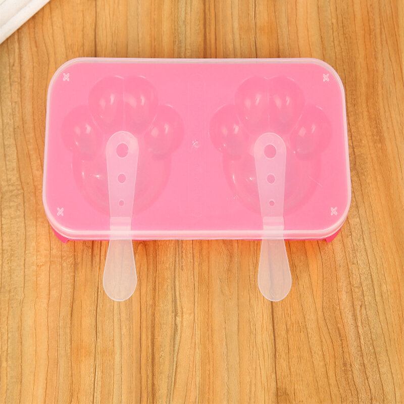 Cute Cat Claws Sakura Cherry Blossoms Shaped Popsicle Ice Cream Maker Frozen Pop Icy Mold