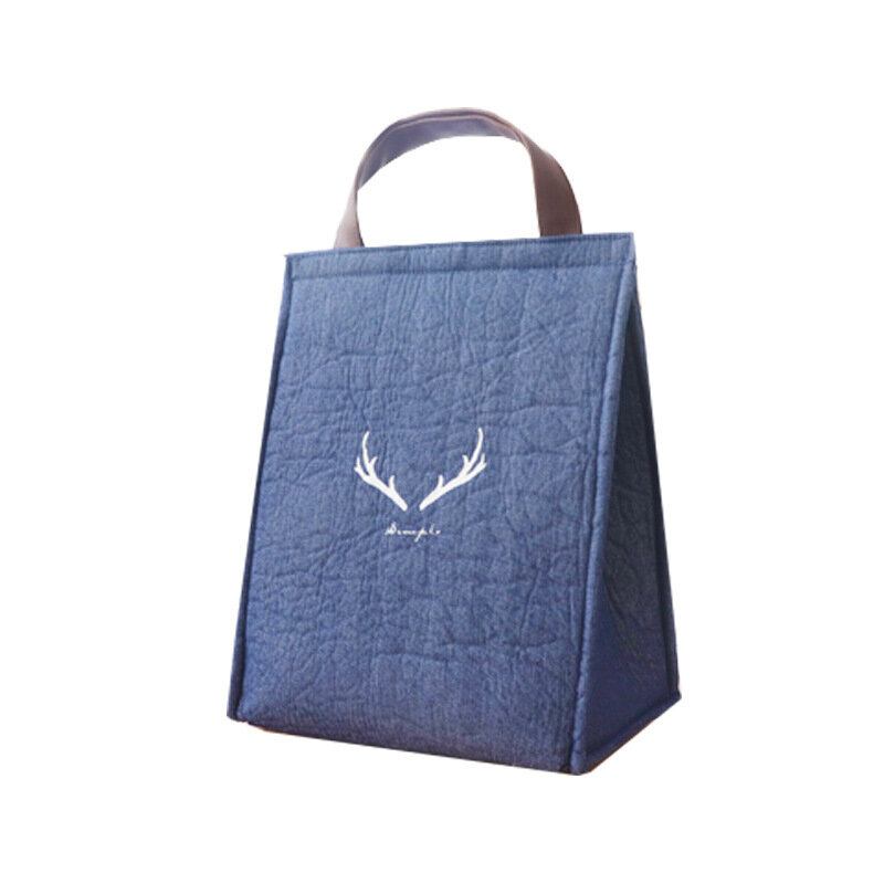 Denim Lunch Tote Bag Αδιάβροχη Ανθεκτική Στο Λάδι Με Μόνωση Ψυγείου Δοχεία Αποθήκευσης Τσάντας