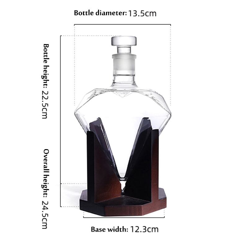 Diamond Decanter Craft Shape Glass White Wine Bottle Bodka