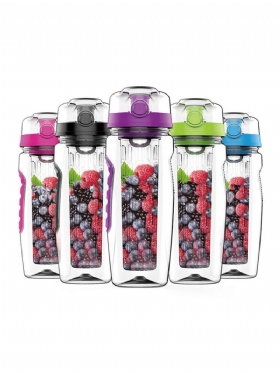 Δωρεάν Bpa Fruit Infuser Sports Column Bottle Plastic Cup 1000ml Space Lemonade