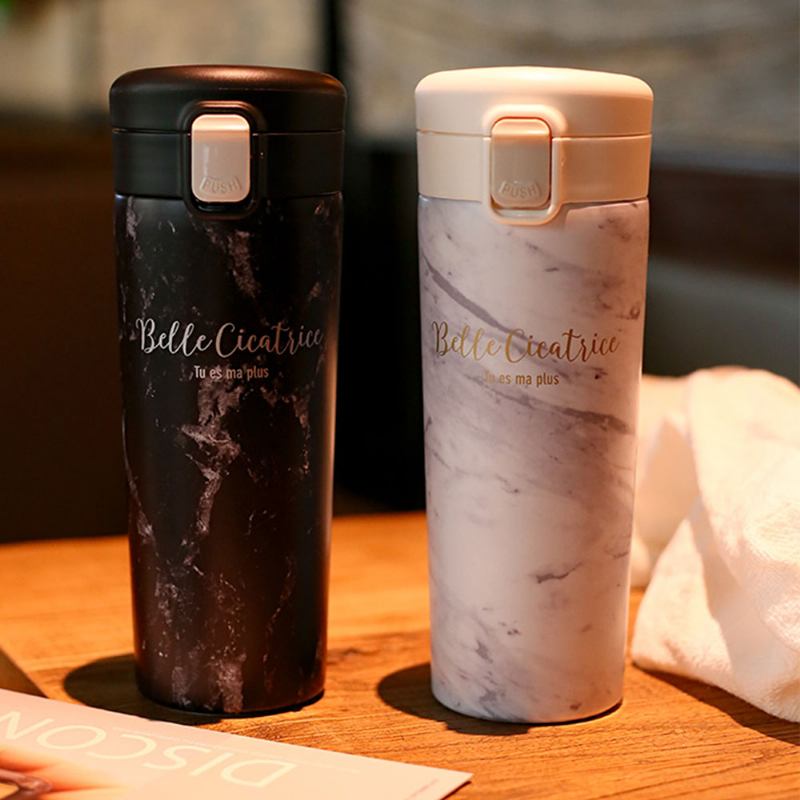 Fashion Marble Thermos Cup Με Μόνωση Κενού Από Ανοξείδωτο Ατσάλι Μπουκάλι Νερού Αθλητική Κούπα Ταξιδιού Καφέ