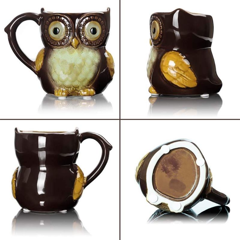 Funny Owl Κεραμική Κούπα Καφέ Τσαγιούcute Owl Morning Coffee Cup 12 Oz