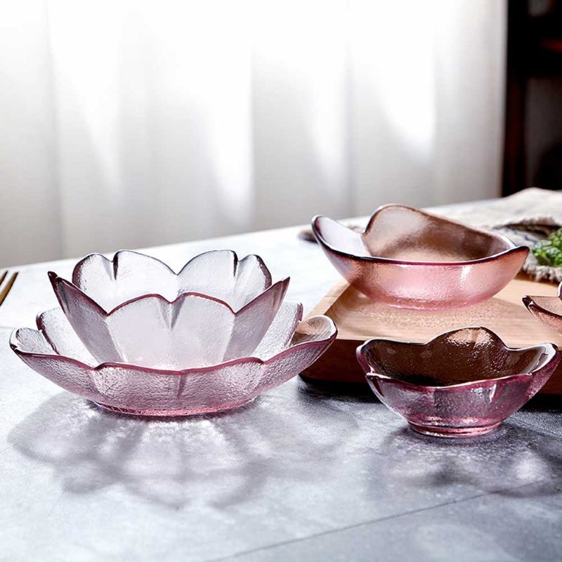 Γιαπωνέζικο Cherry Little Dish Crystal Glass Small Bowl Πιάτο Γλυκού Με Φρούτα Ροζ Θαμπό Πολωνικό Πιατάκι Για Οικιακή Χρήση