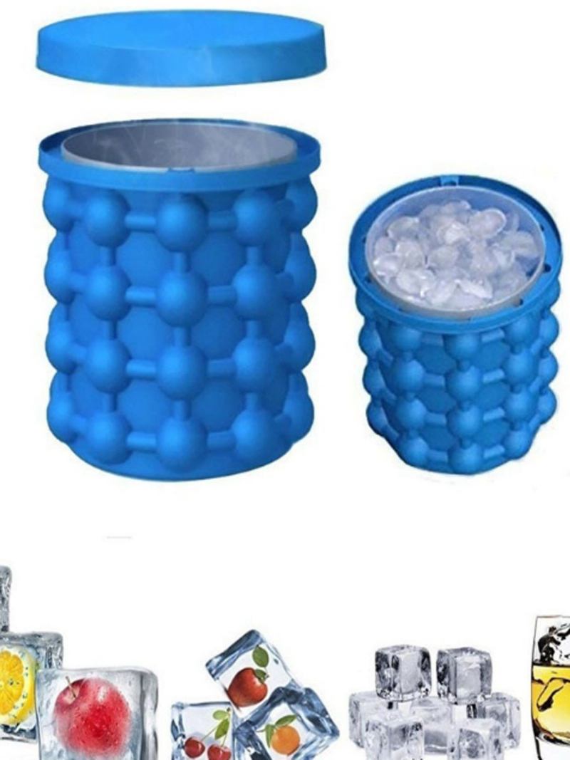 Honana Creative Space Saving Ice Bucket Κάδος Με Σχήμα Κύβου Σιλικόνης Ice Genie Maker Tools Ice