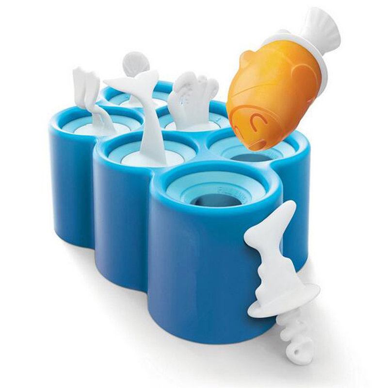 Kcasa Kc-it06 Diy Silicone 6 Cavity Fish Shape Force Ice Cream Ice Pop Stick Maker Εργαλεία Κουζίνας