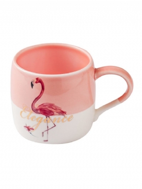 Κεραμικό Creative Color Block Σκανδιναβικού Στιλ Flamingo Μοτίβο Water Milk Cup