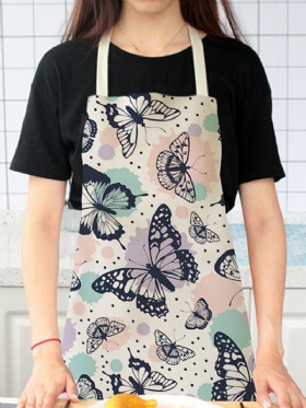Μοτίβο Πεταλούδας Καθαρισμός Πολύχρωμες Ποδιές Μαγειρικής Σπιτιού Ποδιά Κουζίνας Φορέστε Βαμβακερά Λινά Σαλιάρες Για Ενήλικες
