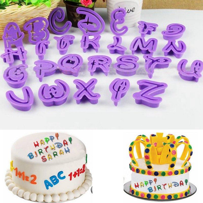 Μπισκότα Alphabet Letter Embosser Cutters Cake Decorating Fondant Sugarcraft Εργαλείο