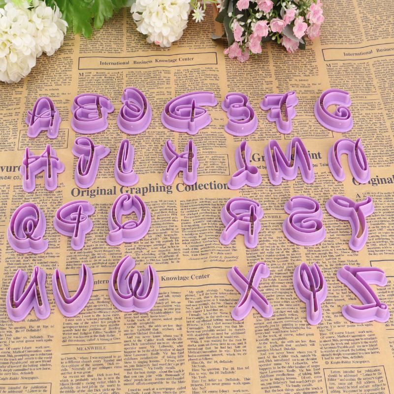 Μπισκότα Alphabet Letter Embosser Cutters Cake Decorating Fondant Sugarcraft Εργαλείο