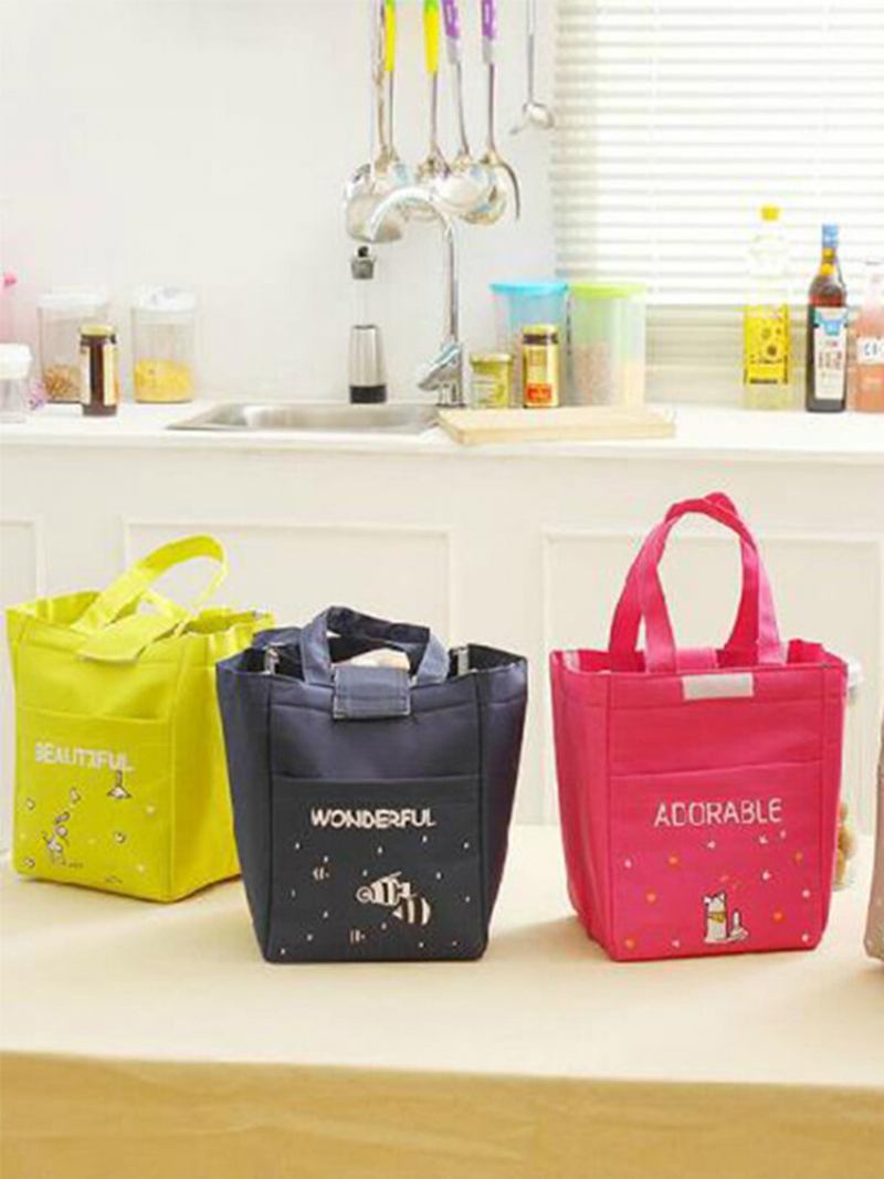 Oxford Waterproof Cartoon Thickening Lunch Tote Bag Picnic Cooler Insolated Τσάντα