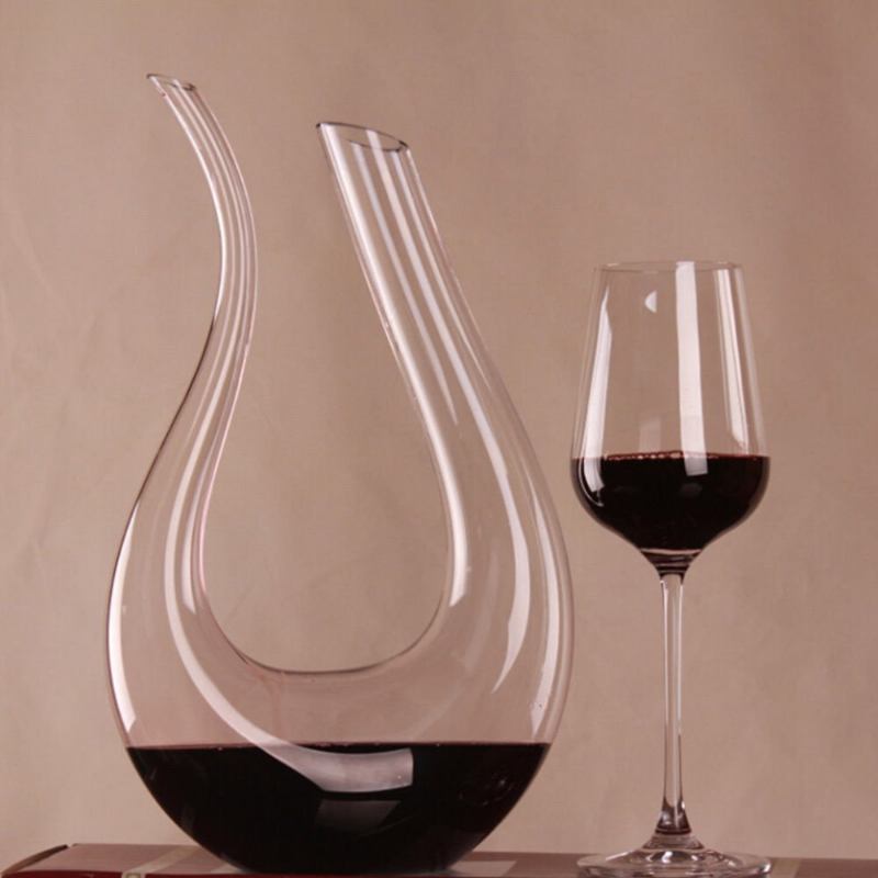 Πολυτελές Κρυστάλλινο Γυαλί Σε Σχήμα U Horn Decanter Κρασιού Wine Pourer Red Carafe Aerator