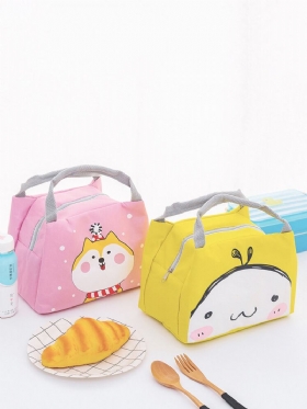 Portable Thicken Lunch Tote Bag Oxford Waterproof Cooler Insolated Handbag Cute Storage Containers