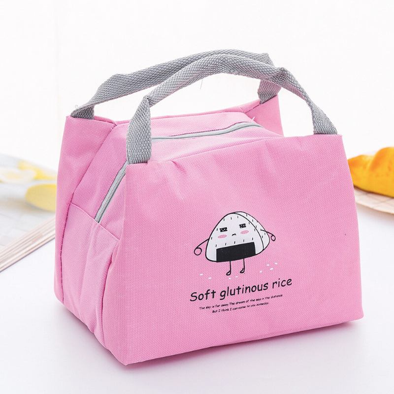 Portable Thicken Lunch Tote Bag Oxford Waterproof Cooler Insolated Handbag Cute Storage Containers