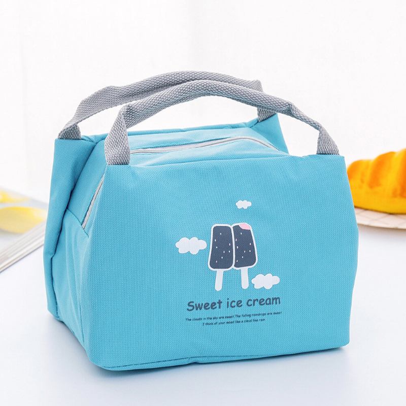 Portable Thicken Lunch Tote Bag Oxford Waterproof Cooler Insolated Handbag Cute Storage Containers