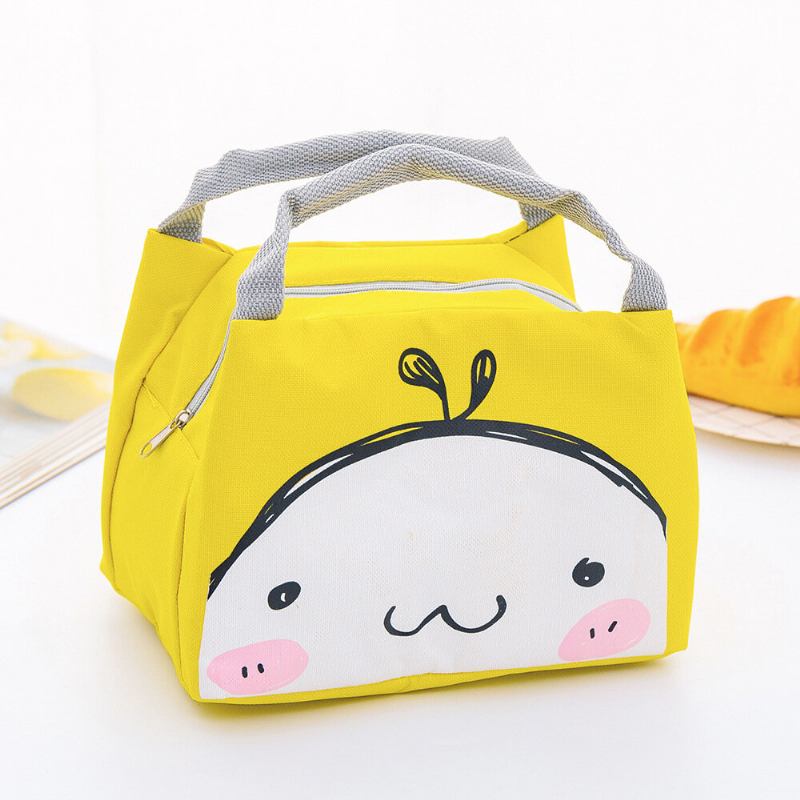 Portable Thicken Lunch Tote Bag Oxford Waterproof Cooler Insolated Handbag Cute Storage Containers