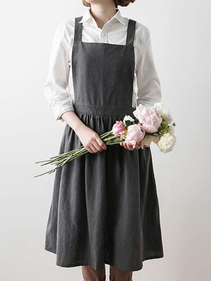 Scandinavian Style Washed Cotton Pleed Skirt Lady Elegant Ποδιές