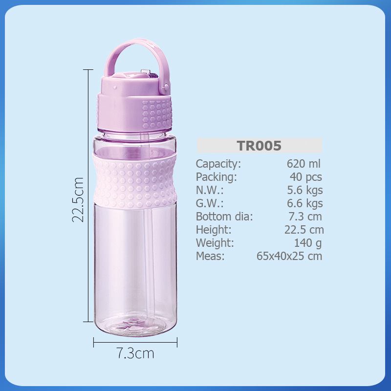 Tritan 750ml Sports Plastic Stight Cup Water With Handle Duck Tongue Suction Nozzle Riding Space Cup