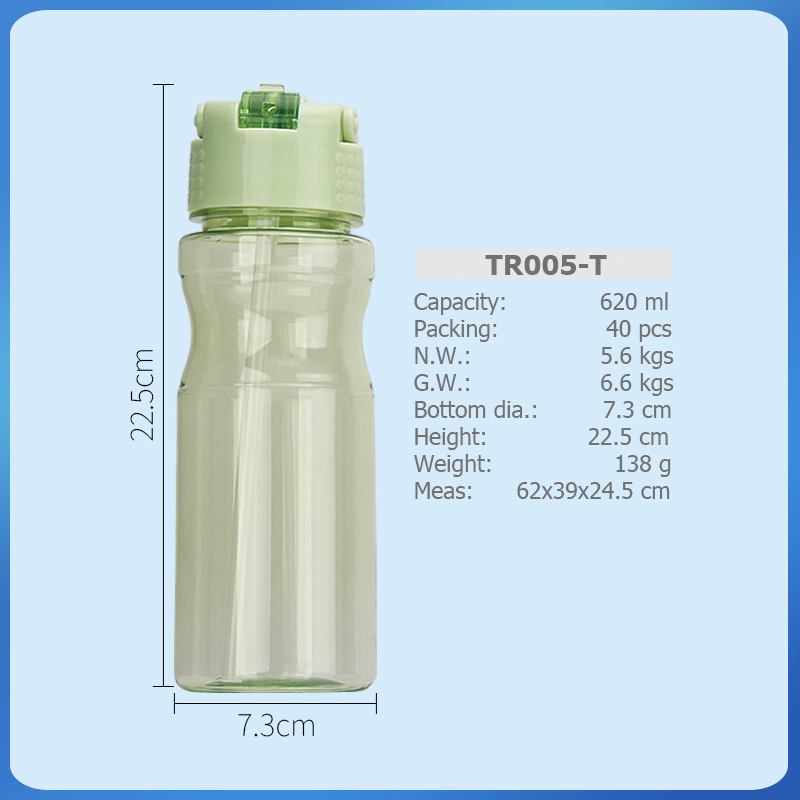 Tritan 750ml Sports Plastic Stight Cup Water With Handle Duck Tongue Suction Nozzle Riding Space Cup