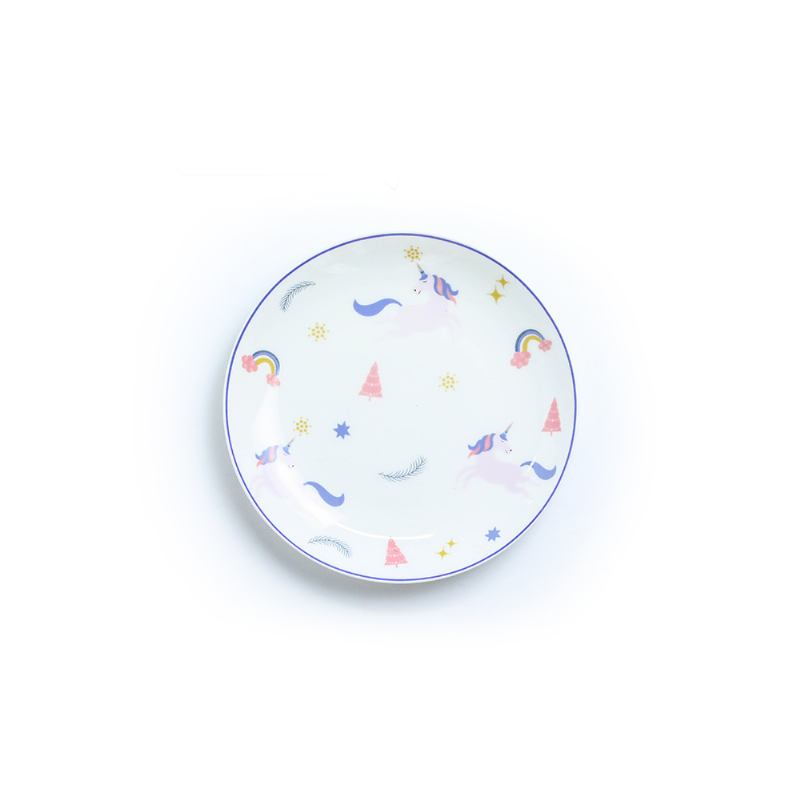 Unicorn Dinner Plates Bone China Rainbow Steak Plate