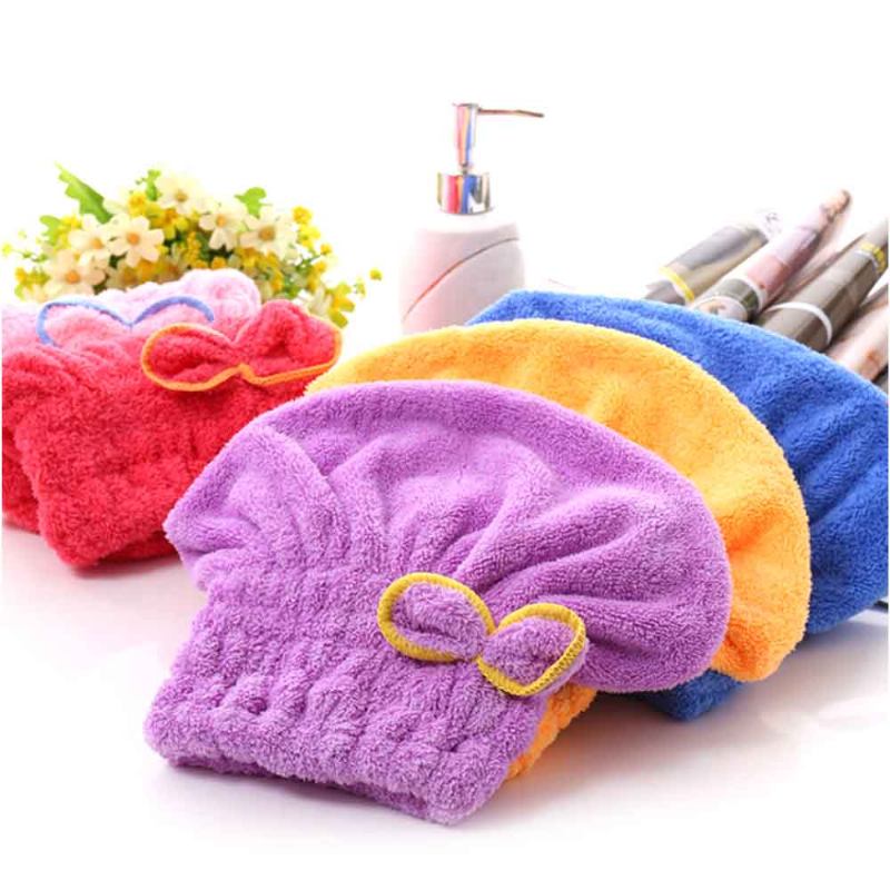 Coral Fleece Καπάκι Ντους Water Velvet Cute Dry Hair Cap Thickening Hooded Korean Bath Cap