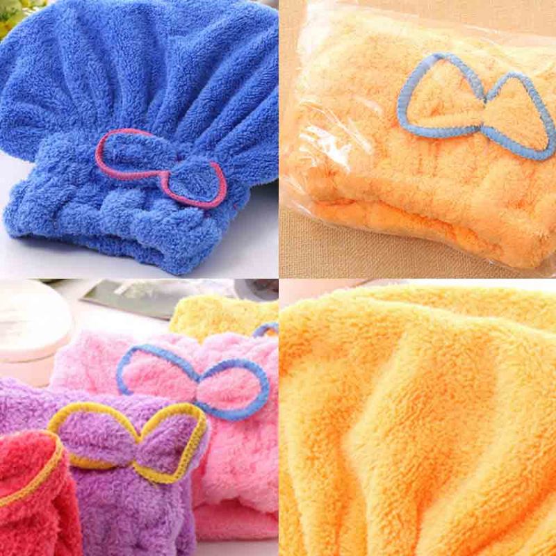 Coral Fleece Καπάκι Ντους Water Velvet Cute Dry Hair Cap Thickening Hooded Korean Bath Cap